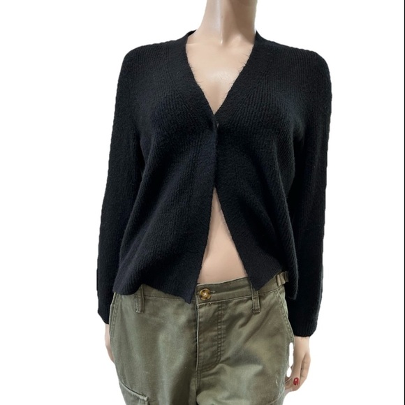 Talbots Black Cardigan Sweater V-Neck Knit - Picture 1 of 16
